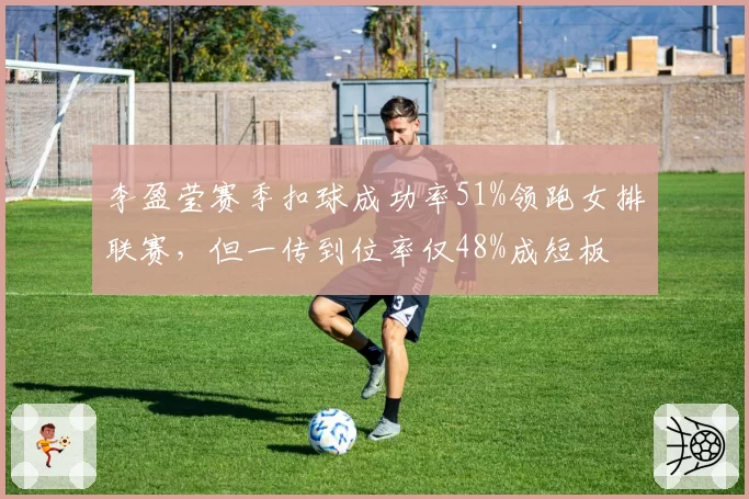 李盈莹赛季扣球成功率51%领跑女排联赛，但一传到位率仅48%成短板